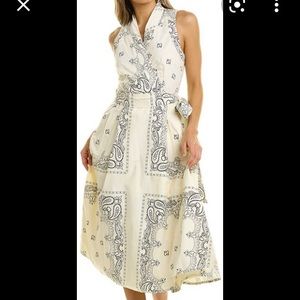 Tory Burch paisley sleeveless wrap dress. Size 2